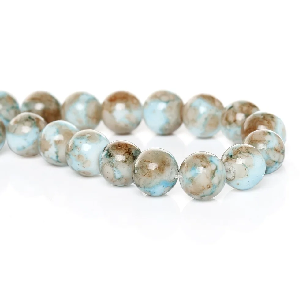 DoreenBeads разноцветные Круглые Стеклянные Бусины 10 мм (3/8 &quot) продаются в партии 158
