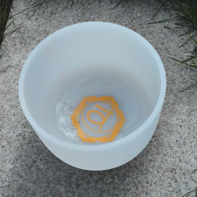 Хрустальная Поющая чаша HF 14 дюймов с символом чакры|Колокольчики и звонки| |