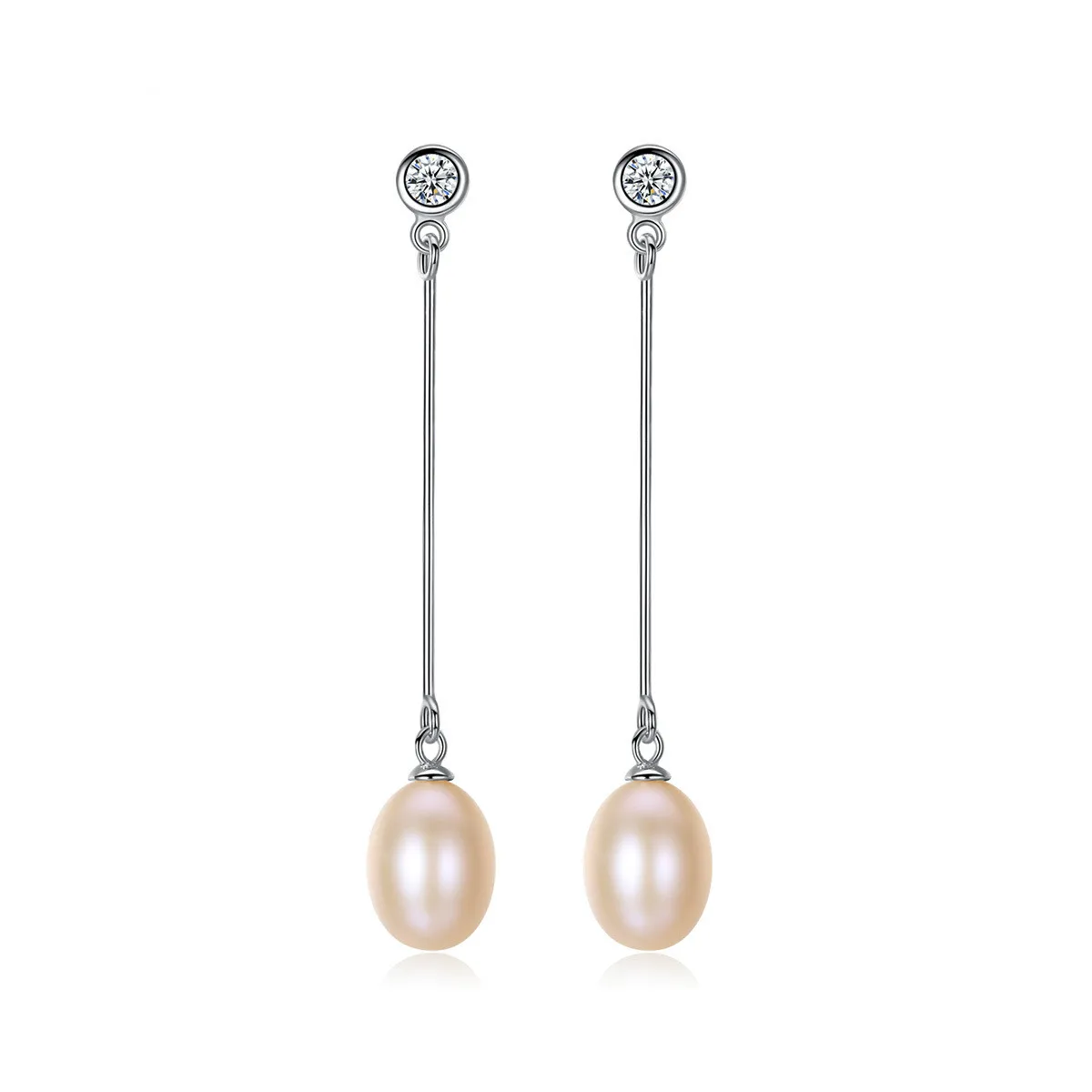  9 мм кольца из натурального жемчуга темпераментные длинные S925 чистое серебро