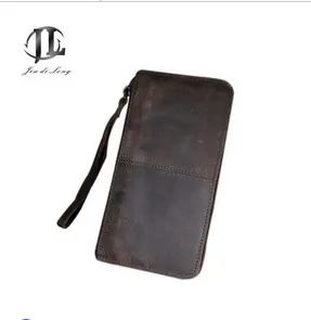 dark brown Деньги Кошелек для монет карман на молнии модные длинные Дизайн Для мужчин деньги кошелек Пояса из натуральной кожи Деньги Кошелек - Цвет: dark brown