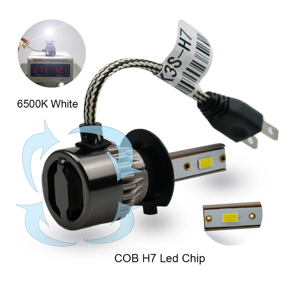 2 шт. супер яркий COB светодиодный H4 H7 H11 H13 H1 9005 HB3 9006 HB4 HB5 Автомобильные фары 72 Вт 12000