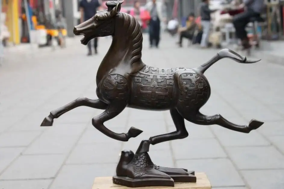 Китайский фэн шуй из чистой бронзы и меди знаменитая статуя лошади|statue|statue horsestatue