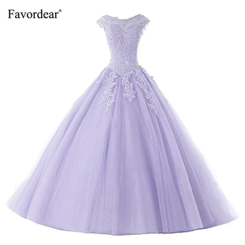 lavender Favordear avordear Новая коллекция Quinceanera 15 лет Vestidos De 15 Anos Высокая шея Румяна Бальные платья - Цвет: lavender