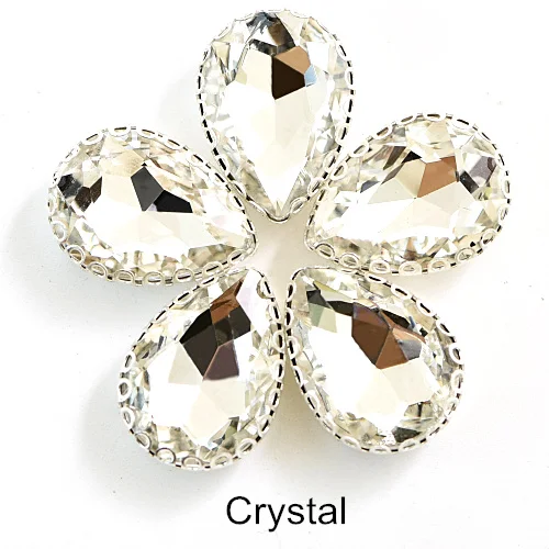Crystal 20 шт. 26 цветов кружево коготь пришить стразы кристалл AB стекло Каплевидная форма швейные камни для Сделай Сам одежда Стразы B1179 - Цвет: Crystal