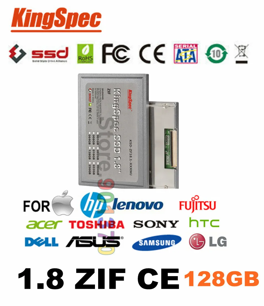 Kingspec 1 8 ''ZIF CE SSD диск 64 Гб 128 ГБ ATA IDE ZIF2 твердотельный для Dell Mini12 D420 D430 XT HTC 9500|ssd