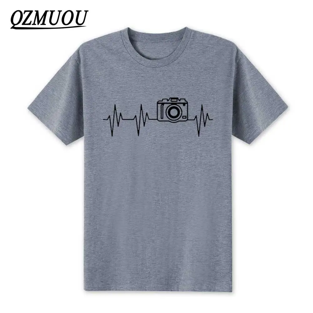 Модные мужские футболки с коротким рукавом и надписью Heartbeat of Camera хлопковые I SHOOT