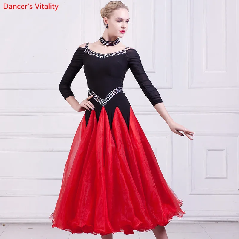 

2018 New Competition Modern New Ballroom Dance Dress For Adult Women Sexy Waltz Costumes dress