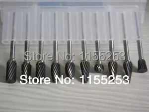 10 шт. 3*6 мм. Вольфрамовая сталь карбид роторные Боры Набор Dremel гравировка, Деревообрабатывающие инструменты