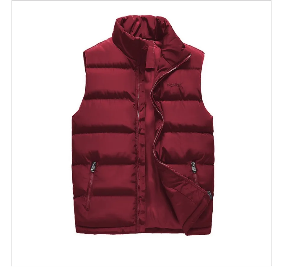 New Large size M-5XL 6XL Brand Mens Jacket Sleeveless Vest Fashion Casual Coats Male Cotton-Padded Men's Vest Men