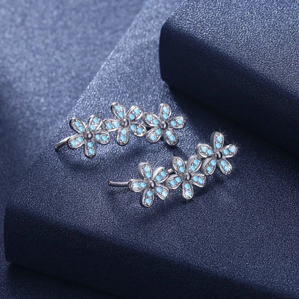 Серьги из серебра 925 для женщин, украшение с фианитом, Новое поступление, милый цветок, романтический подарок(Jewelora EA102984