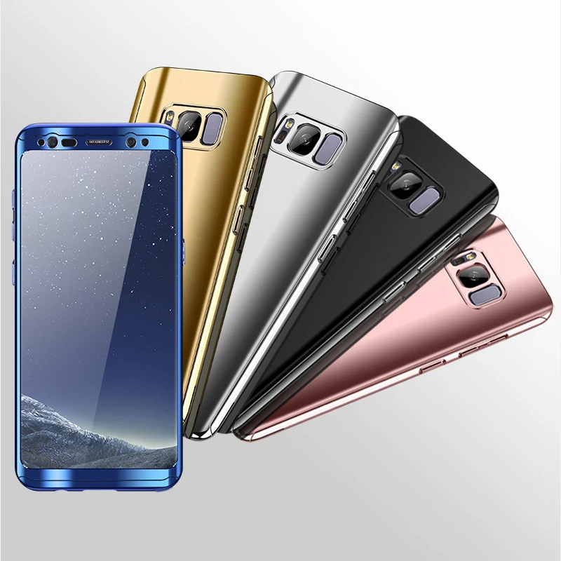 CHUNFA Full Cover Case for Samsung Galaxy S9 S8 Plus Mirror Shockproof Cell Phone S7 Edge A5 A7 2017 Hard Cases |