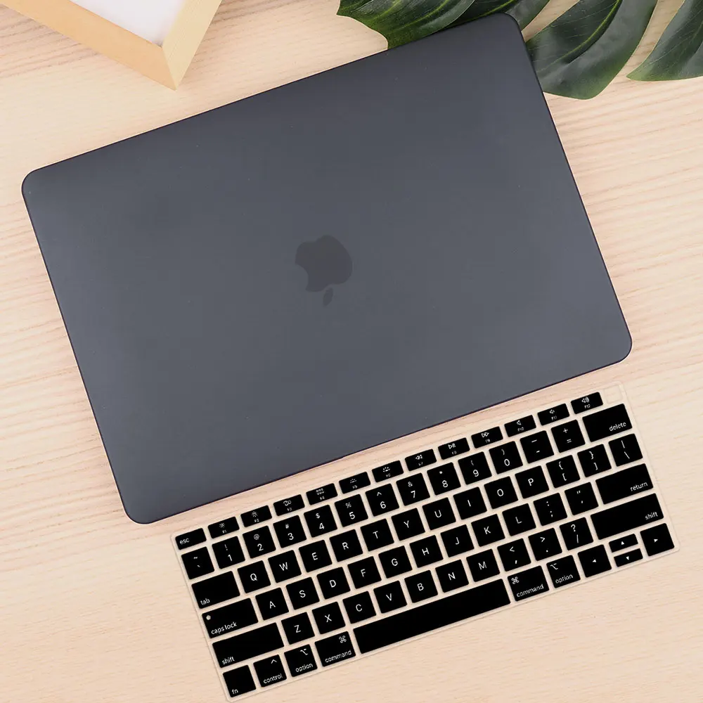 Для Macbook Air 11 12 13 A1466 A1932 Touch ID Pro retina 13," 15,4 для нового Macbook Pro 13 15 Touch Bar Жесткий Чехол для ноутбука - Цвет: Matte black