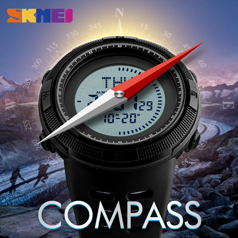 SKMEI компасы часы мужские спортивные Мировое время лето timemount Chrono