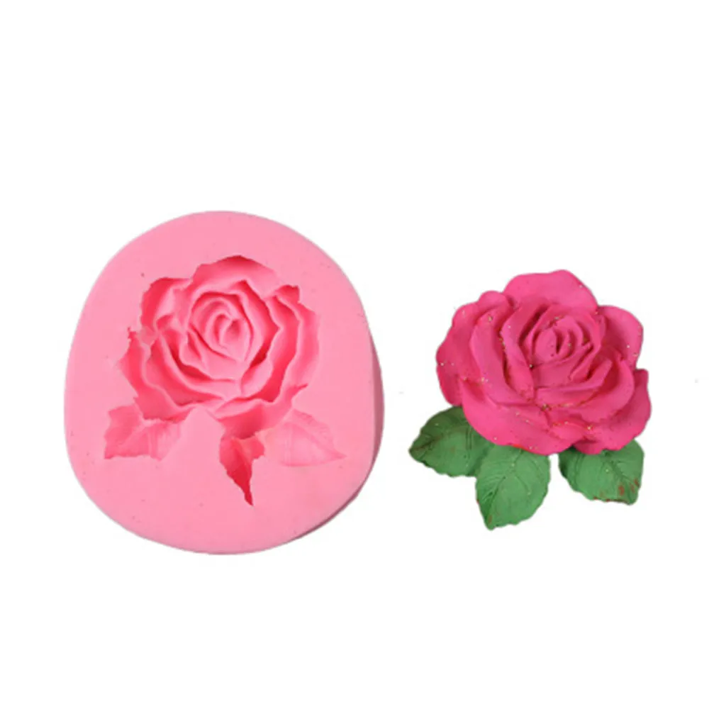 Роза цветок Fondant (сахарная) силиконовая форма для украшения торта инструмент 3D Craft