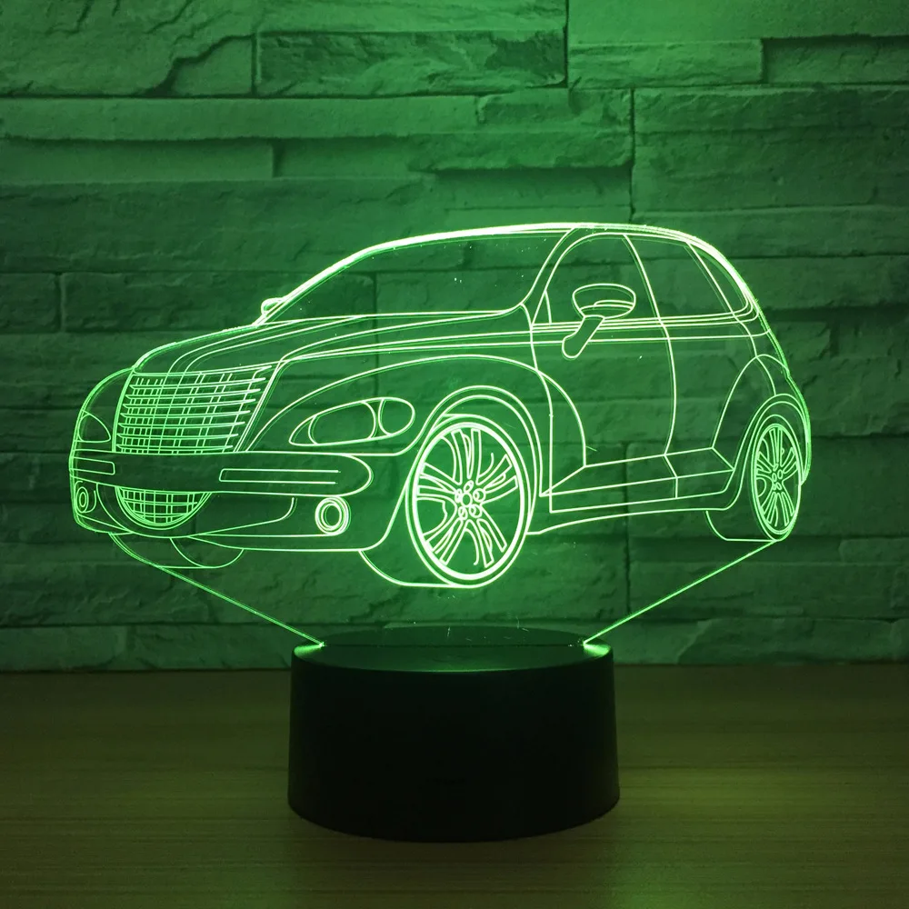 Автомобильный 3D Ночной светильник светодиодный с дистанционным сенсорным