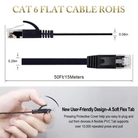 2ft 3ft 6ft 10ft 15ft 30ft 45ftcat6 flat ethernet cable rj45 lan cable networking ethernet patch cord for computer router laptop