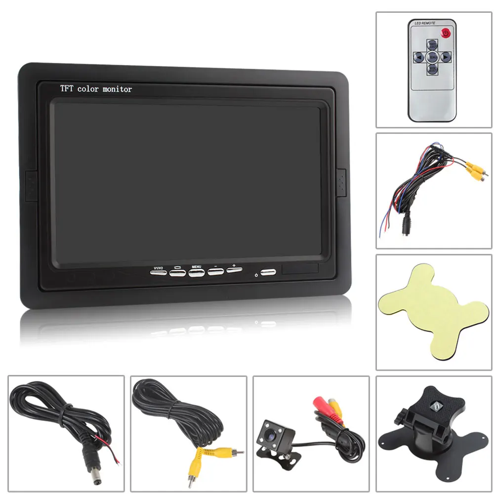 7 дюймовый TFT LCD цветной 2 видео вход Автомобильный подголовник заднего вида DVD