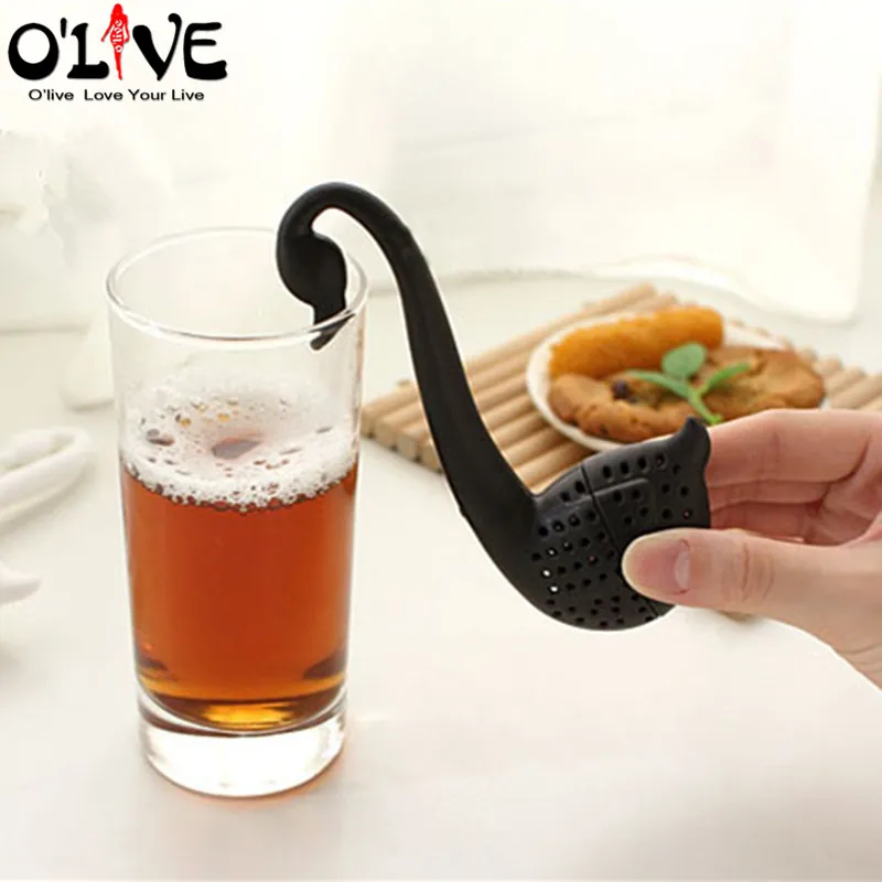 Пластик Чай Infusers Лебедь внимание Ситечко Сито Фильтр Кофе сетки мяч сумка для