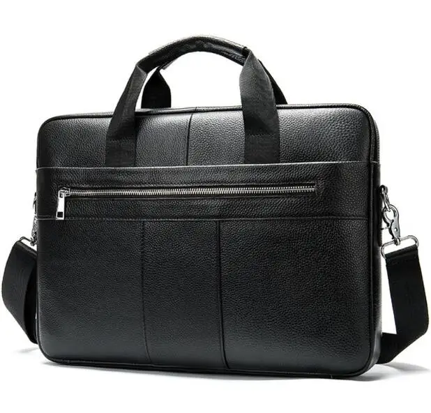 black GENMEO портфель из коровьей кожи мужские сумки из натуральной кожи сумки через плечо мужские высококачественные роскошные деловые сумки-мессенджеры - Цвет: black