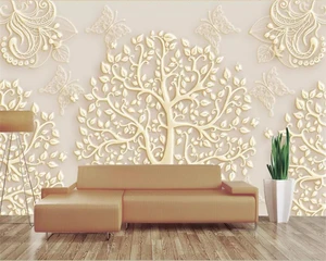 Beibehang пользовательские обои 3d Роспись Европейский узор дерево птица бабочка гостиная фон для телевизора обои для ресторана фрески