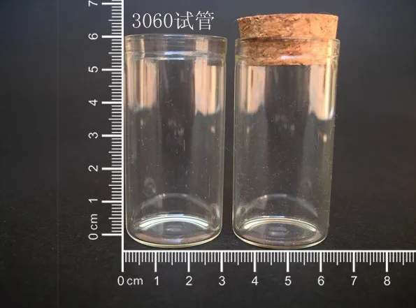 

10pcs 25ml 30x60mm Small Clear Glass Tube Bottle Vial Pendant With Cork and Hook For Wedding Holiday Decoration Christmas Gifts