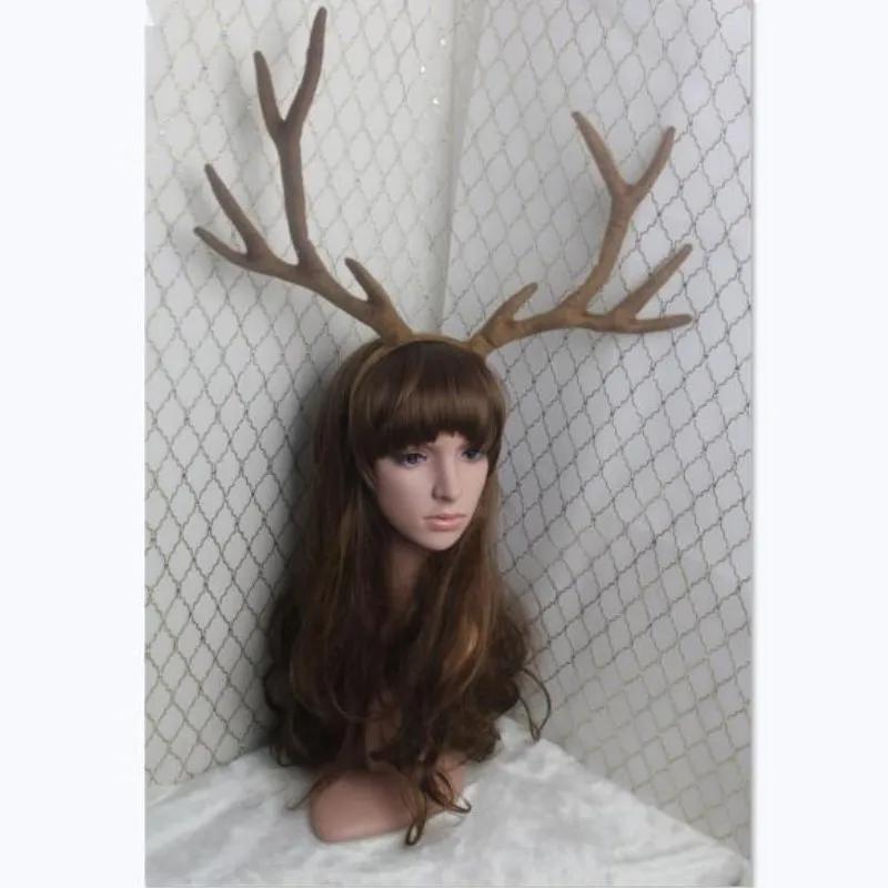 Пасхальное шоу Рождественский подарок вечерние головные уборы для косплея большой обруч для волос с рогом оленя Танцевальная вечеринка повязки для волос DIY аксессуары для волос ручной работы