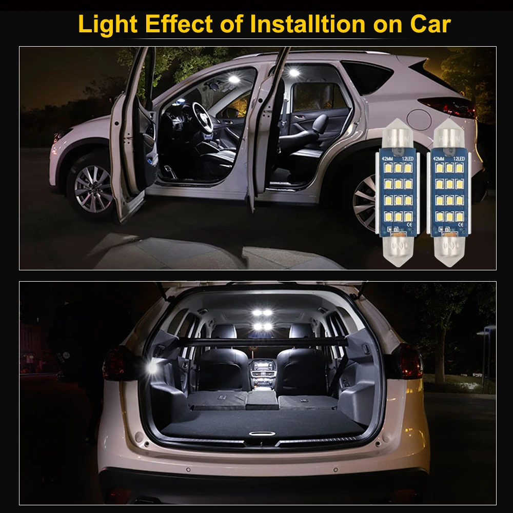 Сигнальная лампа HSUN 6000K C5W led C10W 36 мм 39 41 прибор для поверхностного монтажа чтения