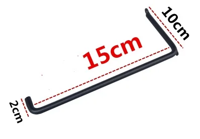 15cm 1 пара(2 шт)/партия черная полка Кронштейн опорная скоба с винтами u-образной формы - Цвет: 15cm