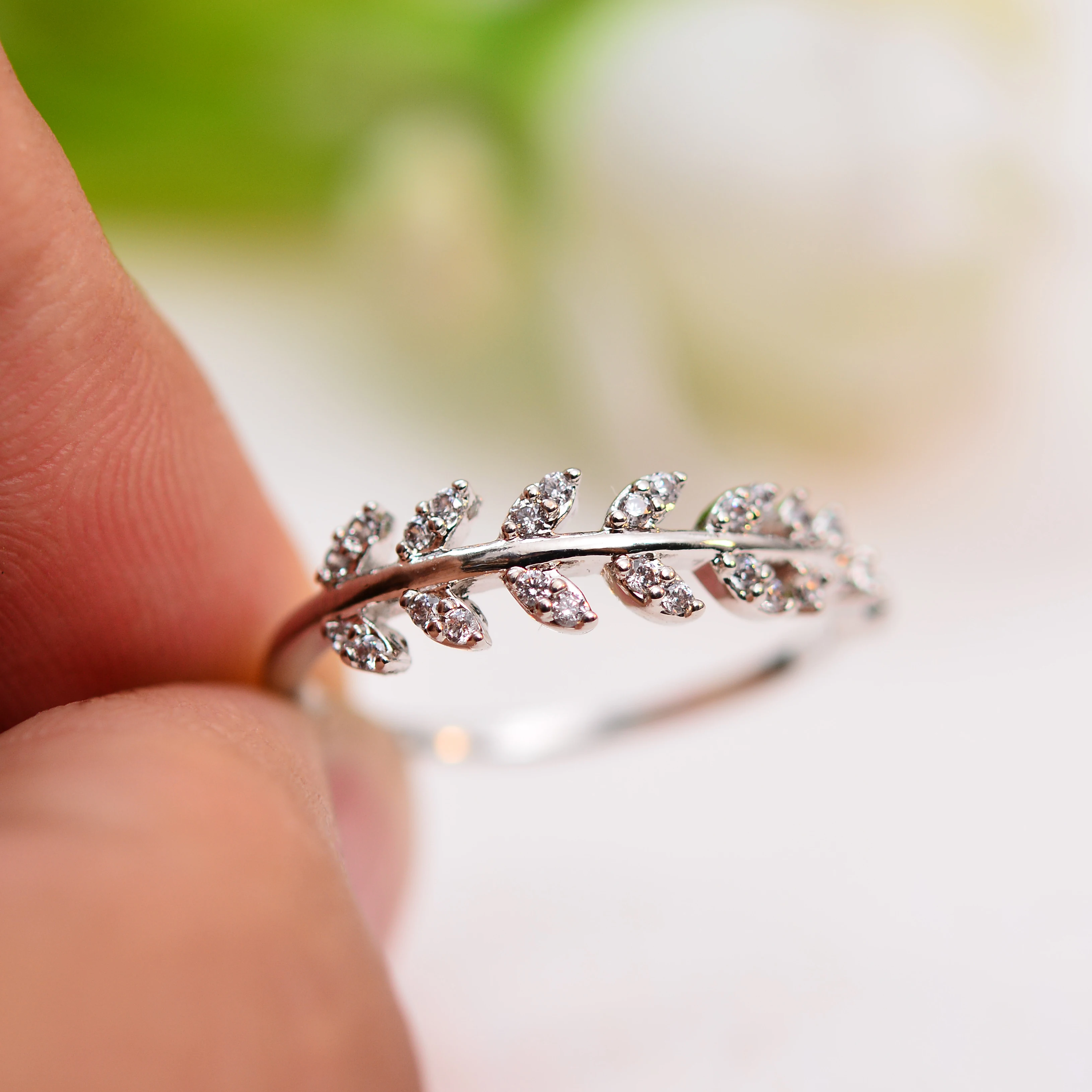 KNOCK женское модное простое циркониевое дизайнерское кольцо с листьями класса ААА