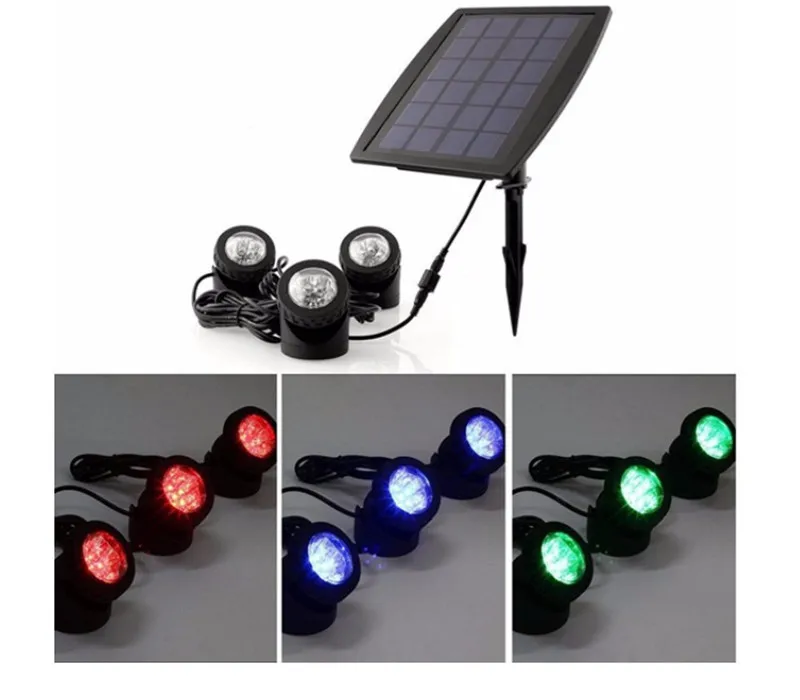 Солнечный Бассейн светильник Luz Sumergible Солнечный Piscina светодиодный RGB подводный открытый сад вечерние Водонепроницаемый светодиодный 12 В 3 м 6 светодиодный s погружной