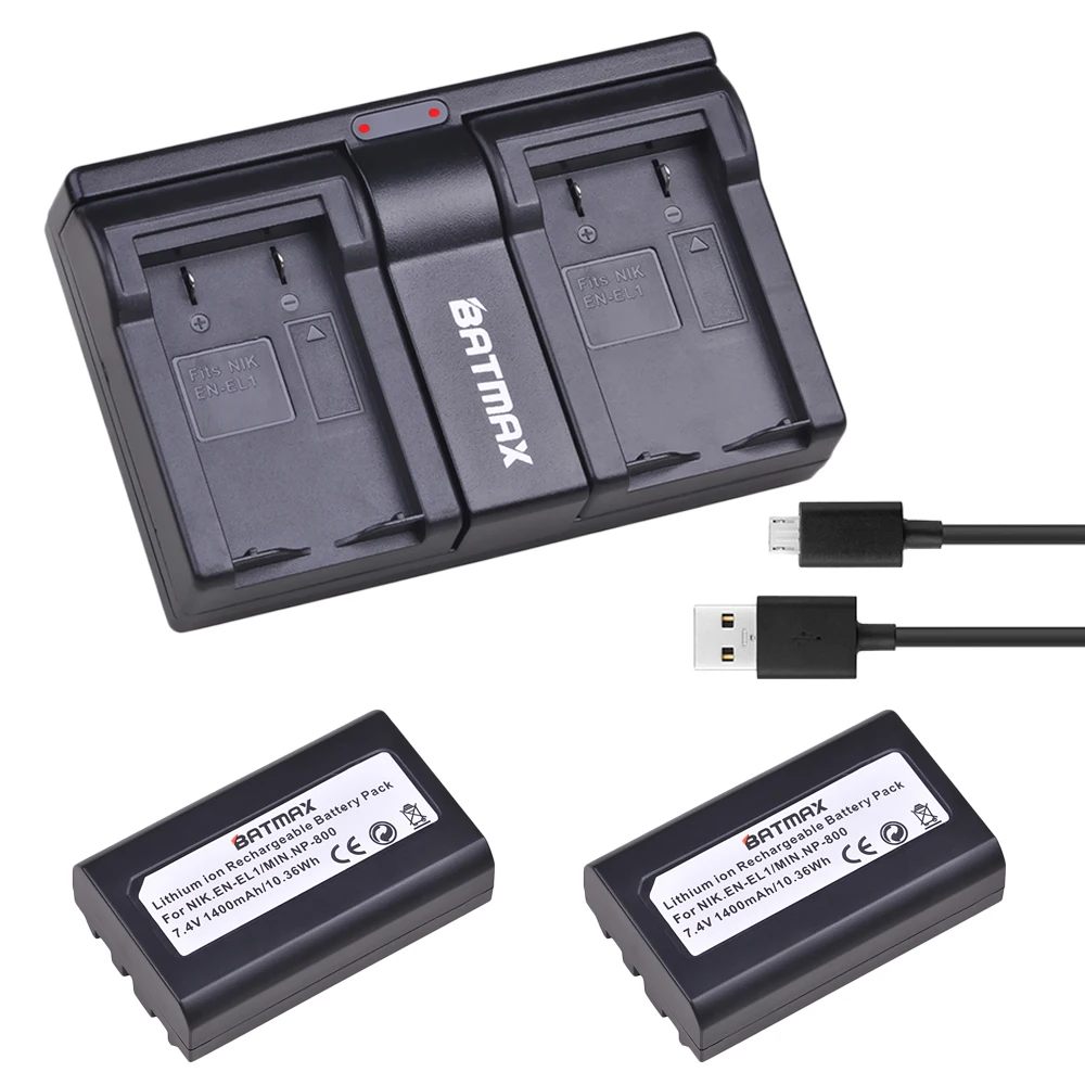 Зарядное устройство с 2 USB портами для Nikon Coolpix 500 775 880 885 990 995 4300 4500 4800 5000 5400 5700
