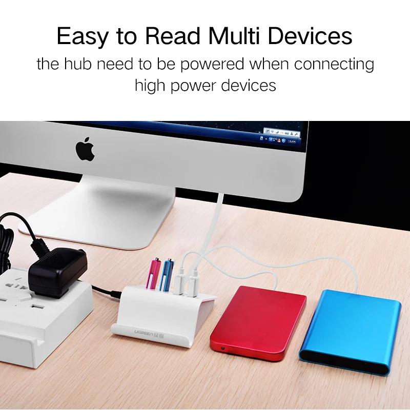 USB 3 0 концентратор Ugreen с держателем для телефона 4 порта разветвитель адаптер