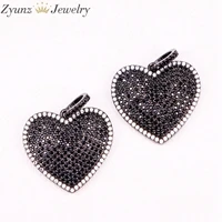 Black White Pendant 5 прядей ZYZ300-4015 полный инкрустированный цирконами в форме сердца винтажные ожерелья с подвеской аксессуары женские ювелирные изделия подарок - Окраска металла: Black White Pendant