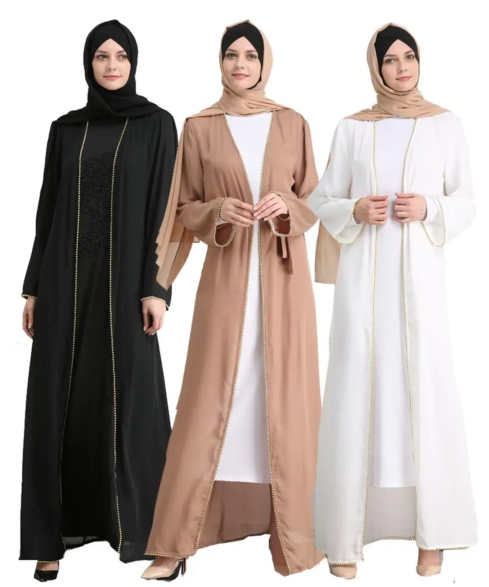 Новый Абая Dubai длинный рукав платье мусульманская одежда паранджи Kuftan женские