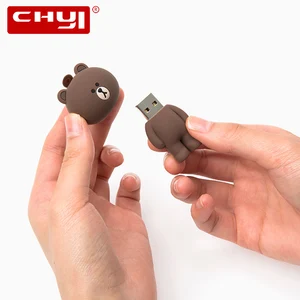 CHYI Mini мультяшный USB флеш-накопитель, милый флеш-накопитель, коричневый медведь, белый, синий, черный, карта памяти, 4 ГБ, 8 ГБ, 16 ГБ, 32 ГБ, 64 ГБ