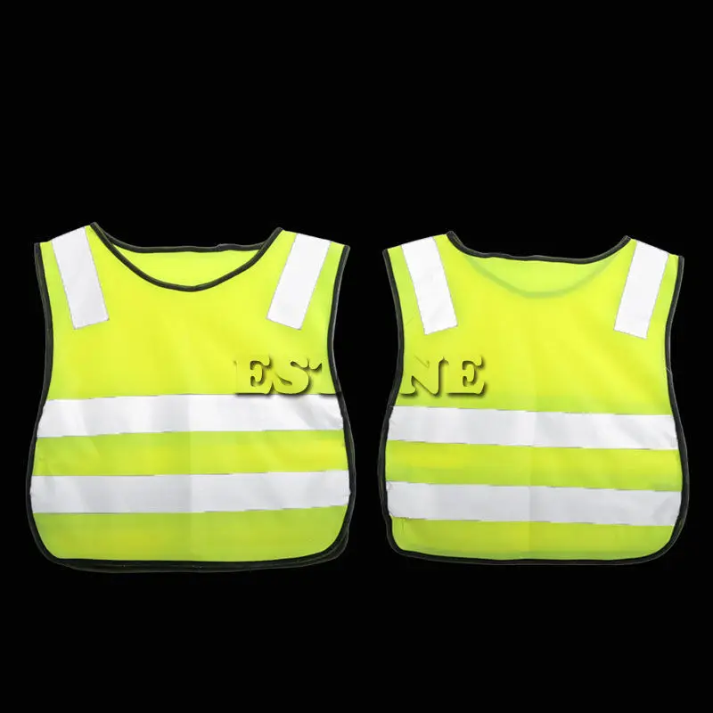 

Safety Hi Vis Children Waistcoat Vest Grey Reflective Strips Traffic Clothes