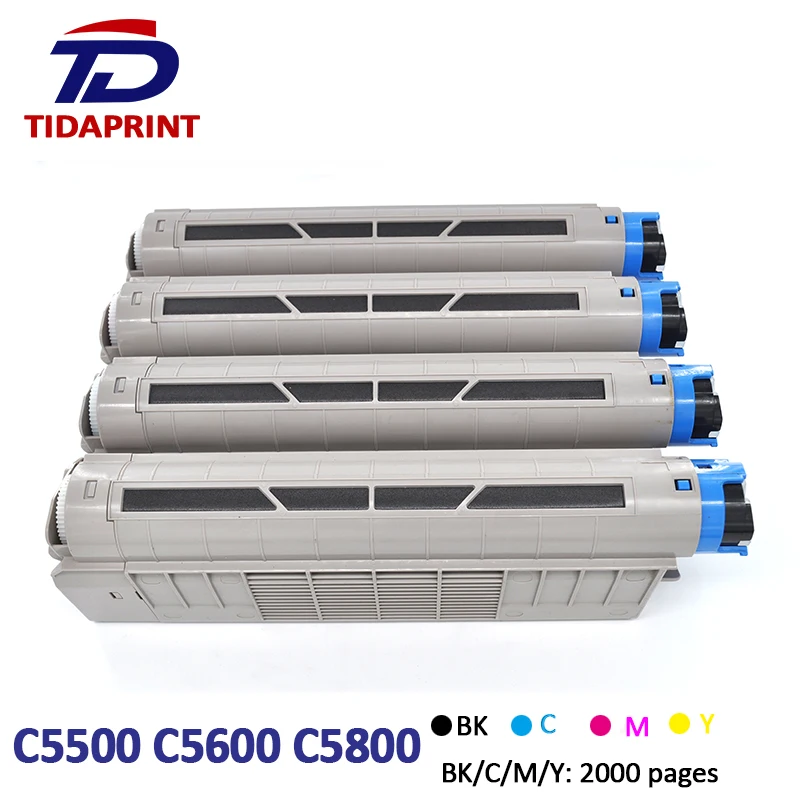 TIDAPRINT Премиум переработанный тонеров Okidata C5500 C5600 C5800 OEM 43381901 43381902 43381903 43381904 выход