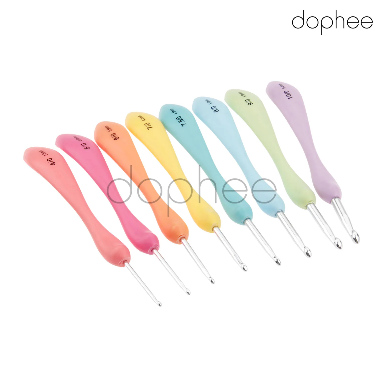 Dophee 8 шт./компл. пластиковые Алюминиевые крючки для вязания крючком с мягкими