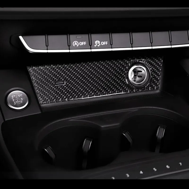 Углеродное волокно центральной консоли прикуриватель панель украшения Накладка