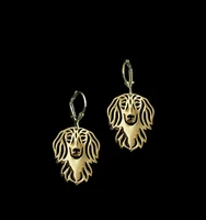 wholesale cartoon dachshund dog earring jewelry golden color plated dachshund ear ring 12pairlot