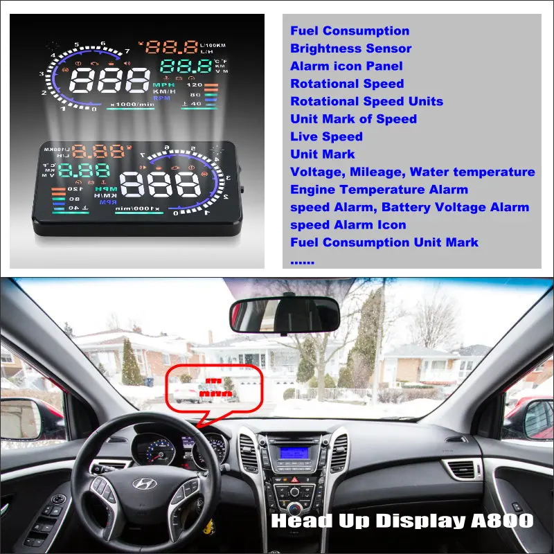 Car HUD Head Up Display For Hyundai Avante/Elantra (Asian) 2011-2015 Auto Accessories Safe Driving Screen Plug And Play Film