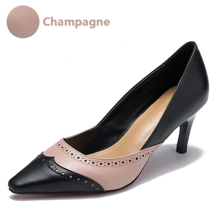 Champagne Aphixta/обувь bullock; женские туфли-лодочки на каблуке в необычном стиле; Свадебные вечерние туфли с острым носком; классические туфли-лодочки из кожи ягненка - Цвет: Champagne