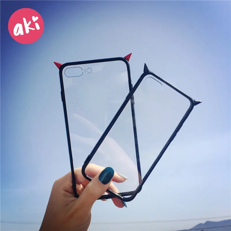 Чехлы для телефонов AKI Devil Horns чехол iPhone XR милый злой готический жесткий PC задняя