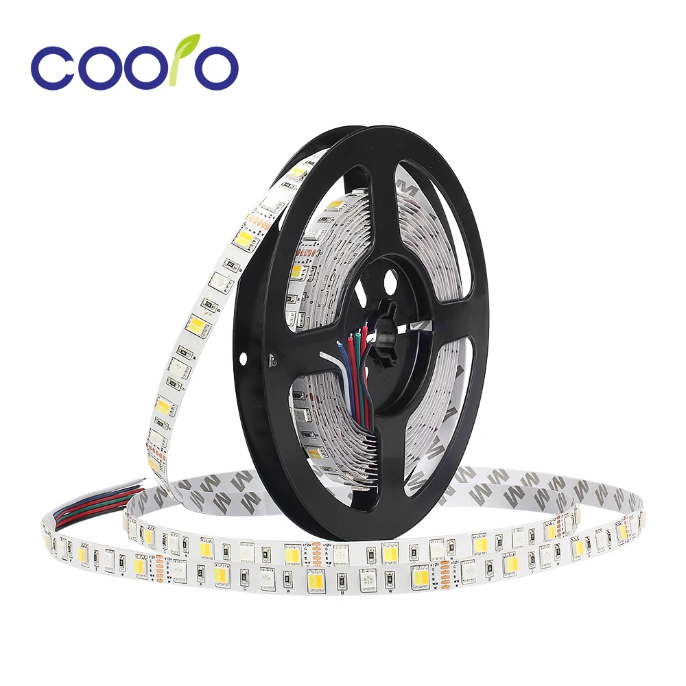 SMD 5050 RGB + CCT 5 в 1 Светодиодная лента лампа без водонепроницаемого света м 300 DC12V 24