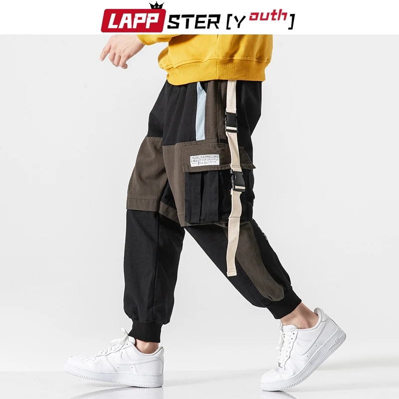 LAPPSTER мужские уличные брюки-карго с лентами 2020 спортивные штаны в стиле хип-хоп