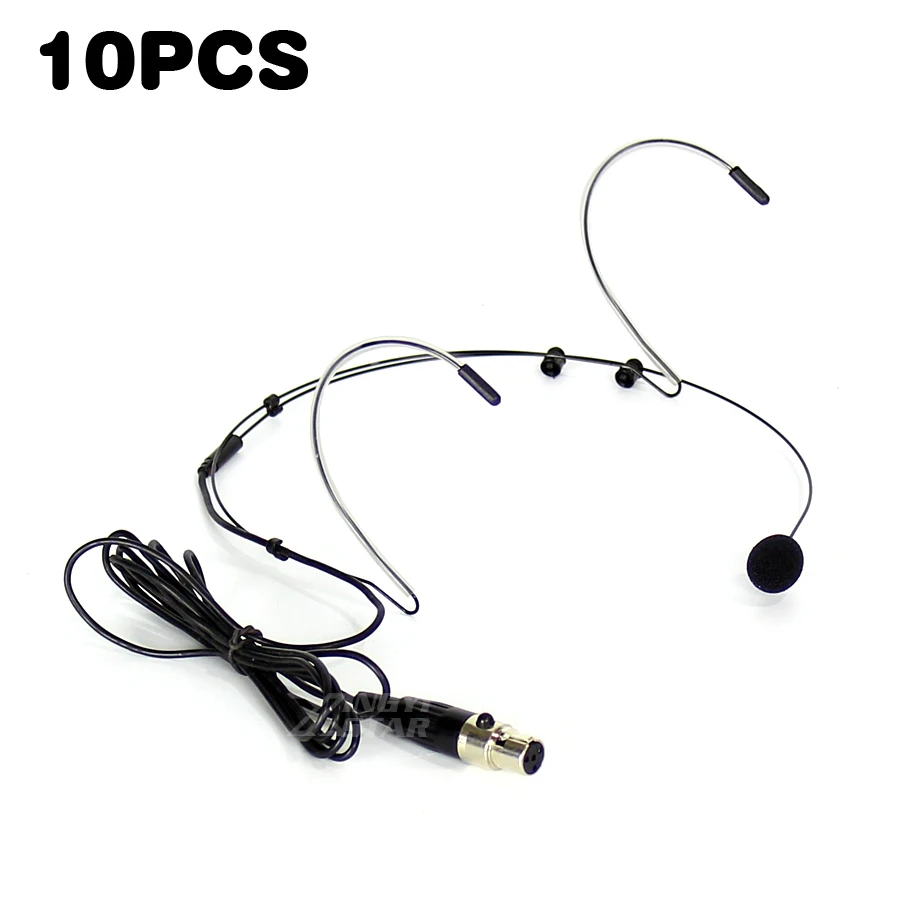 

10Pcs Mini XLR 4 Pin TA4F Headworn Condenser Headset Microphone Professional Mike For SHURE Karaoke Wireless System Transmitter
