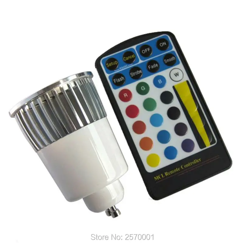 (10 шт./лот) чип Epistar 3 года гарантии E27 GU10 MR16 5 Вт Светодиодная лампа RGB удаленный