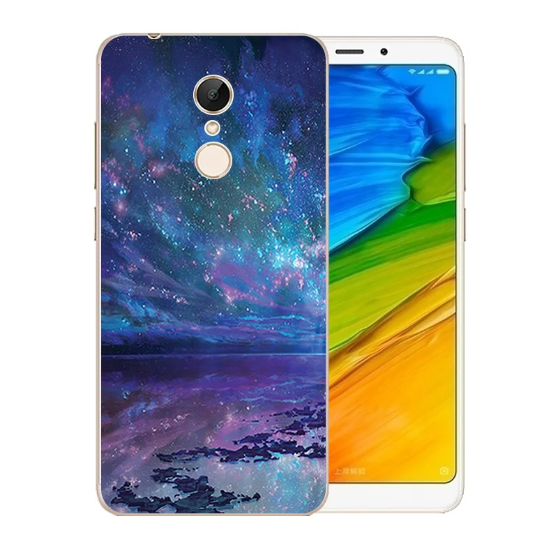 5.7 inch For Xiaomi Redmi 5 Phone Case Soft Silicone TPU Back Cover for Capa Starry Sky Pattern xaomi Shell |
