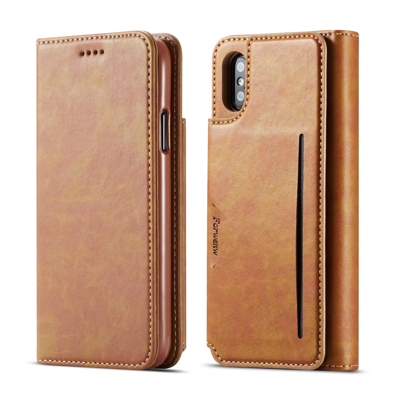 Роскошный Магнитный кожаный чехол для iPhone 7 8 Plus X XS Max XR кошелек держатель карт