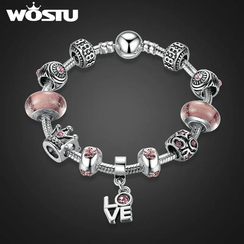 WOSTU классический кулон любви и высококачественный коричневый бисер Мурано